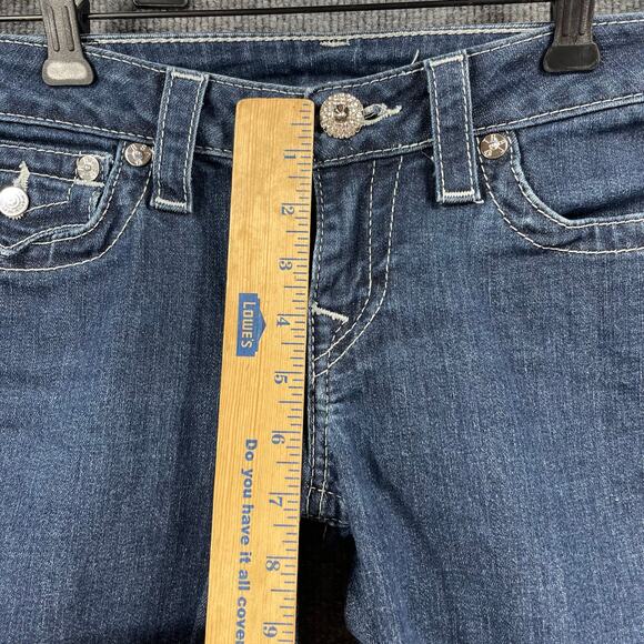 True Religion Jeans Women's 28 (30X28) Blue Denim Straight Leg Flap Pocket READ - Picture 3 of 12